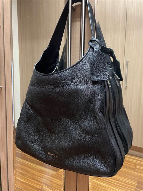 prada cervo expandable shoulder bag|Prada Expandable Zip Around Hobo Cervo Leather Large .